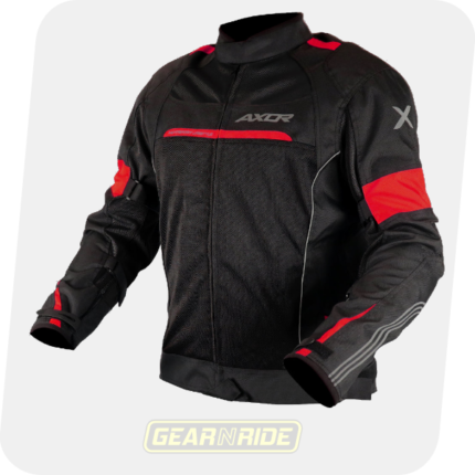 AXOR Men's Jacket Cruise 2 Black Red, three-quarter front view
